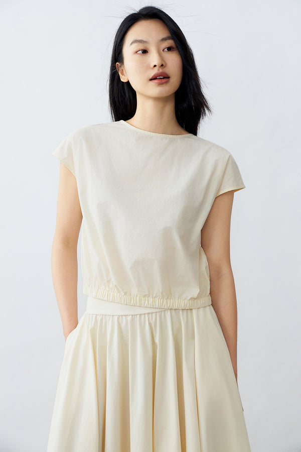 Sleeveless Crew Neck Overhead Shirt