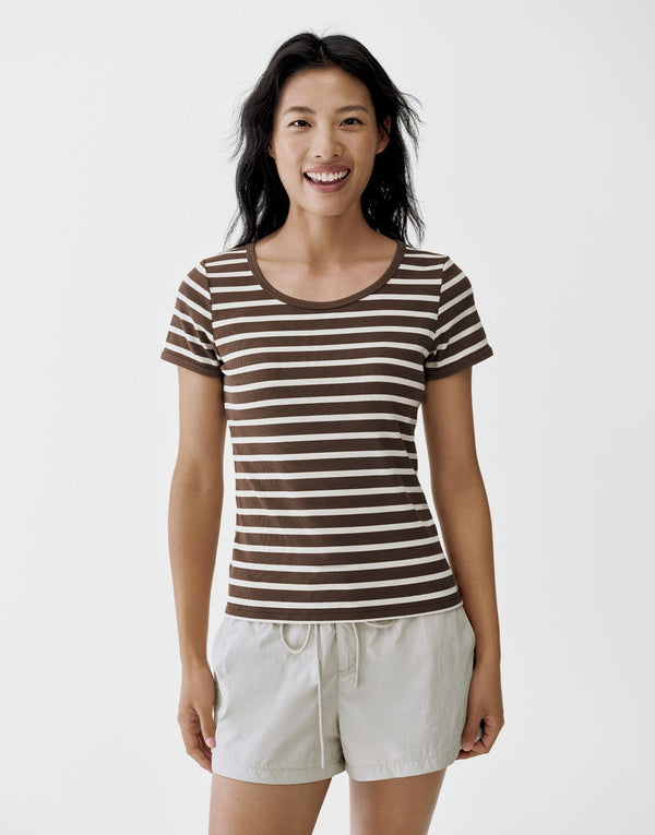 Quick Dry Crew Neck Striped T-Shirts