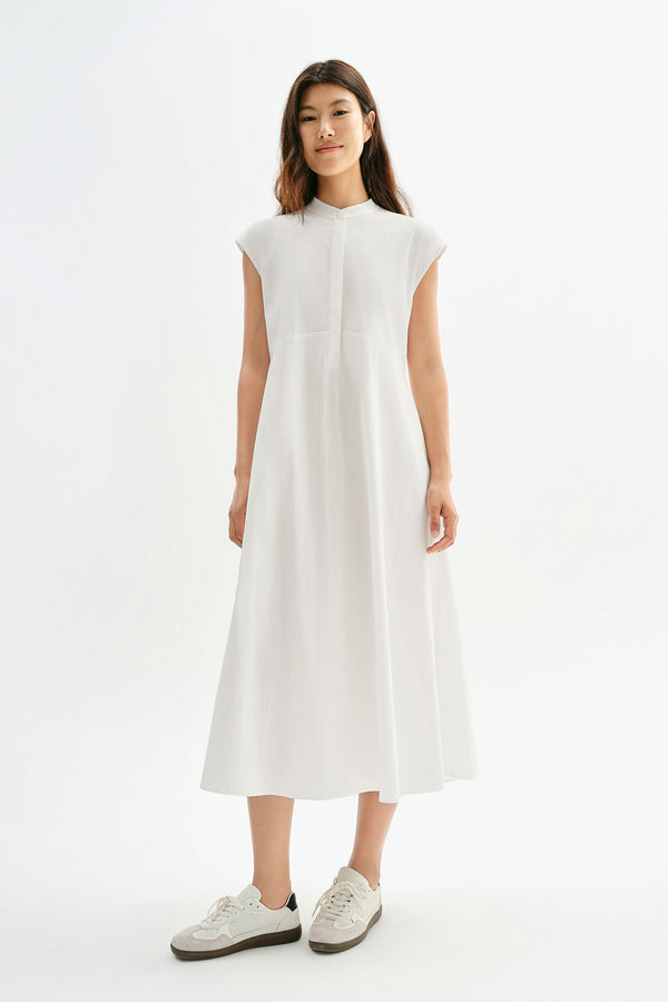 Sleeveless Stand Collar A-Line Dresses