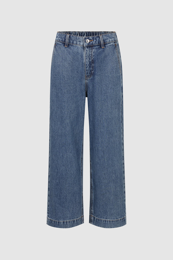 Wide-Leg Denim Jeans