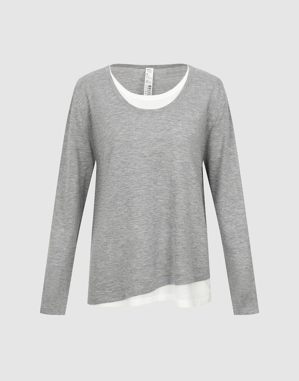 2 In 1 Long Sleeve Knitted T-Shirts