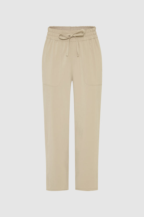 Wrinkle-Free Cropped Carrot Fit Pants