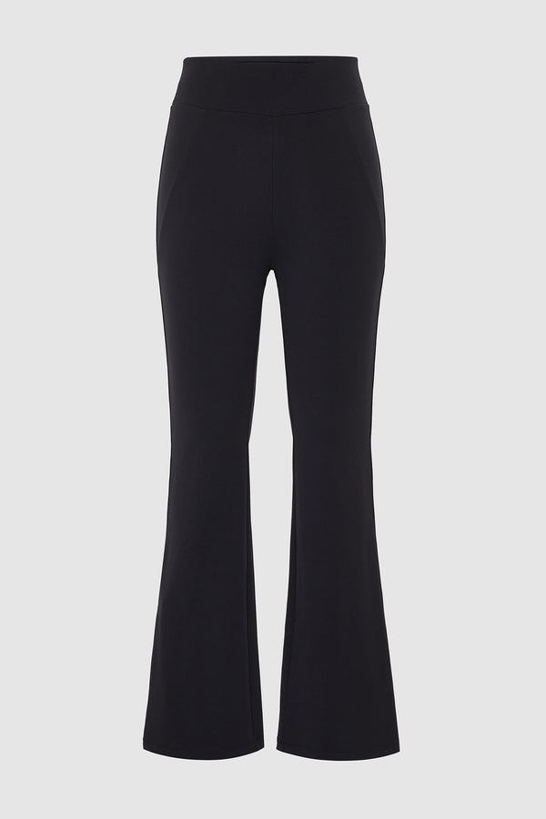 Knitted Fabric Long Flare Pants