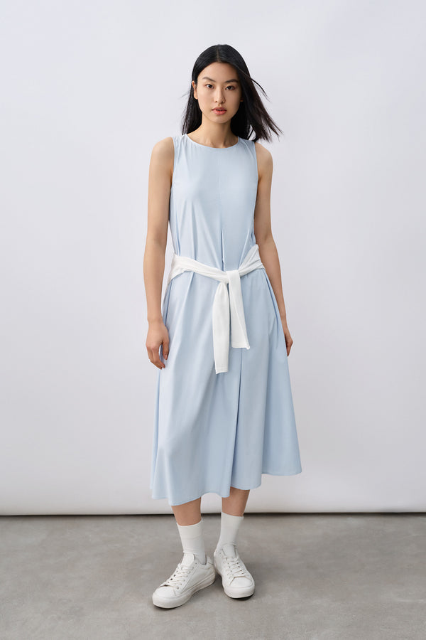 Sleeveless Crew Neck A-Line Dresses