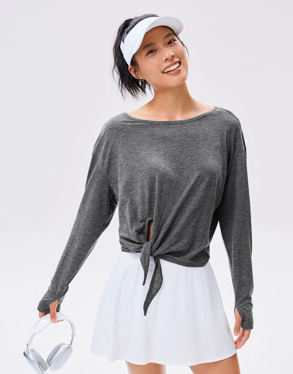 Knot Hem Lightweight Loose T-Shirts