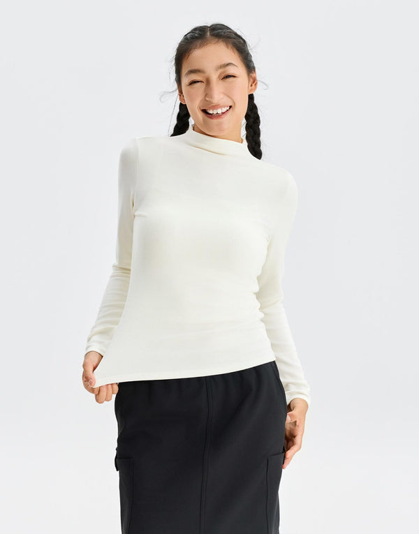 Mock Neck Long Sleeve T-Shirts