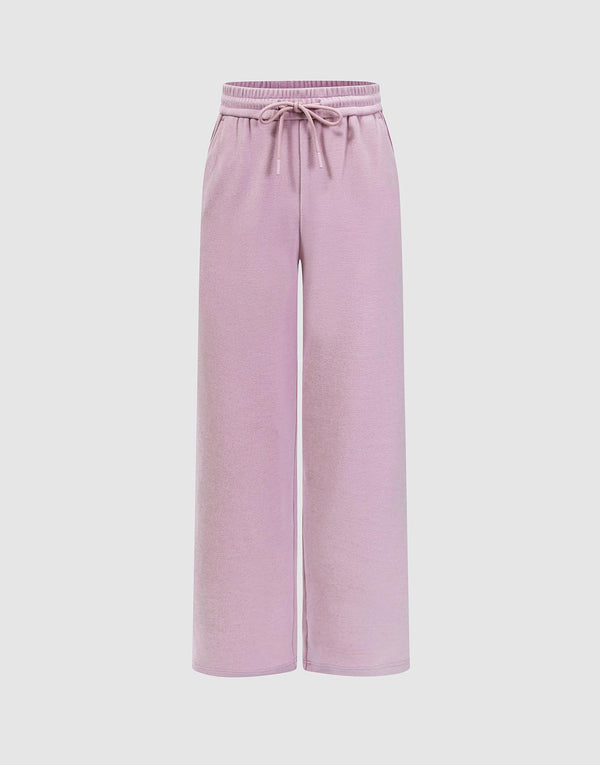 Drawstring Thick Straight Pants