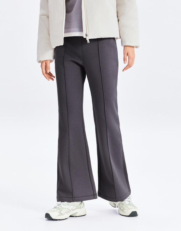 Stitch Seam Drawstring Pull On Flare Pants