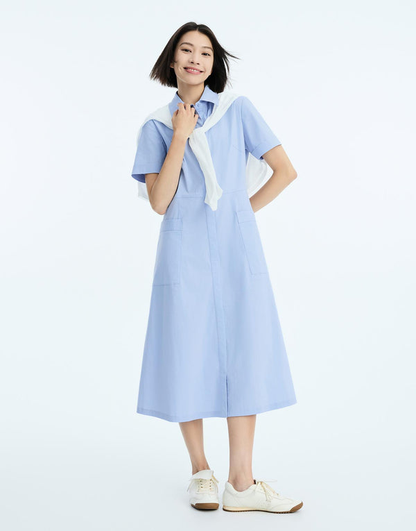 Patch Pocket Midi Skater Dresses