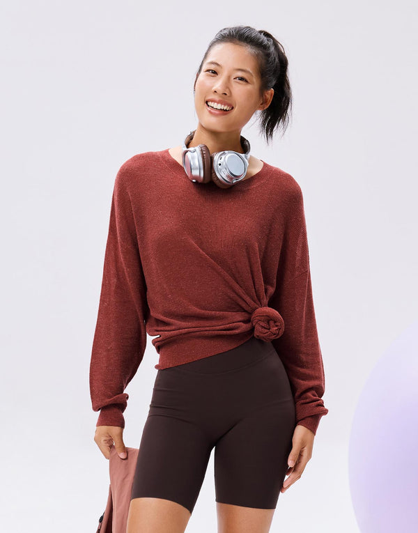 Lyocell-Blend Loose Knitted T-Shirts