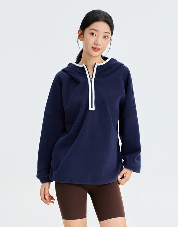 Bubble Hem Half Zip Sweatshirts
