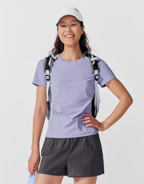 Ruched Crew Neck T-Shirts