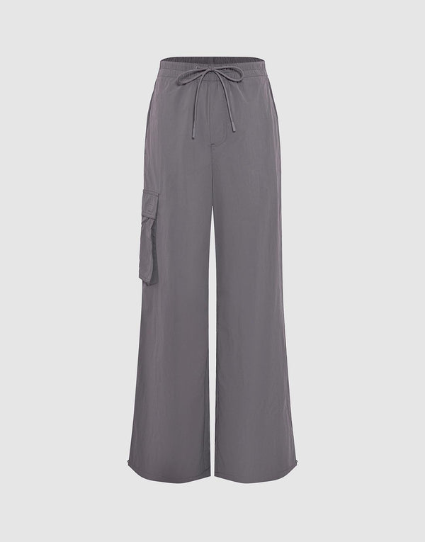 Flap Pocket Cargo Wide-Leg Pants