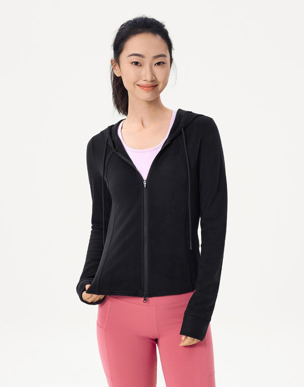 Drawstring Seamed Hooded Jackets