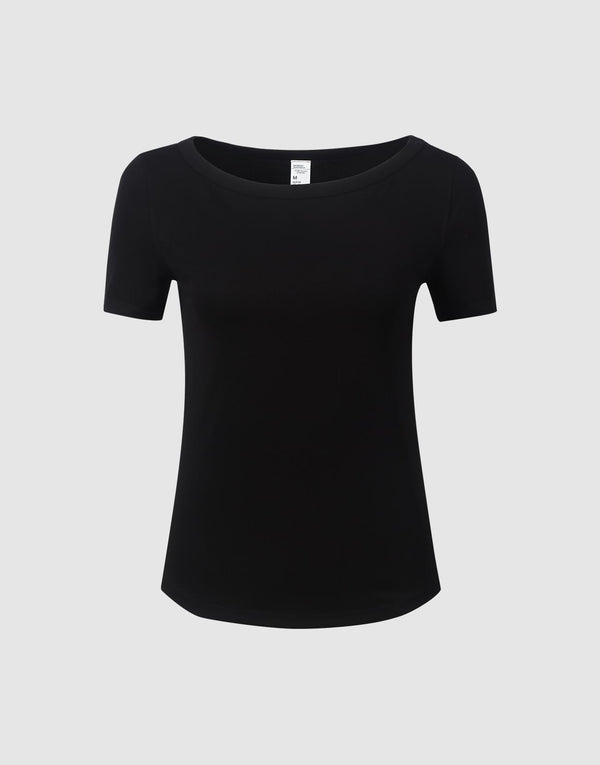 Wide Neck Cropped T-Shirts