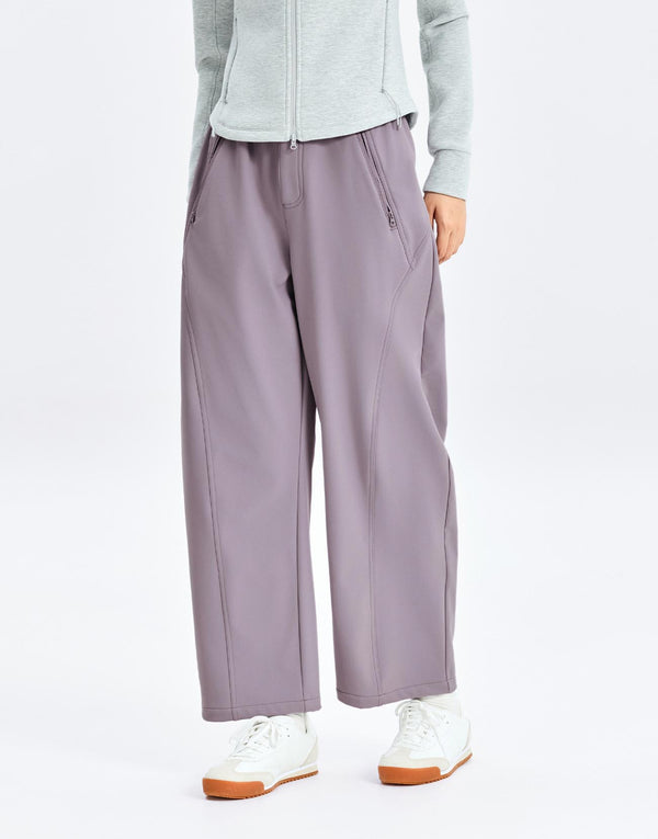 Stitch Seam Belted Barrel Leg Pants