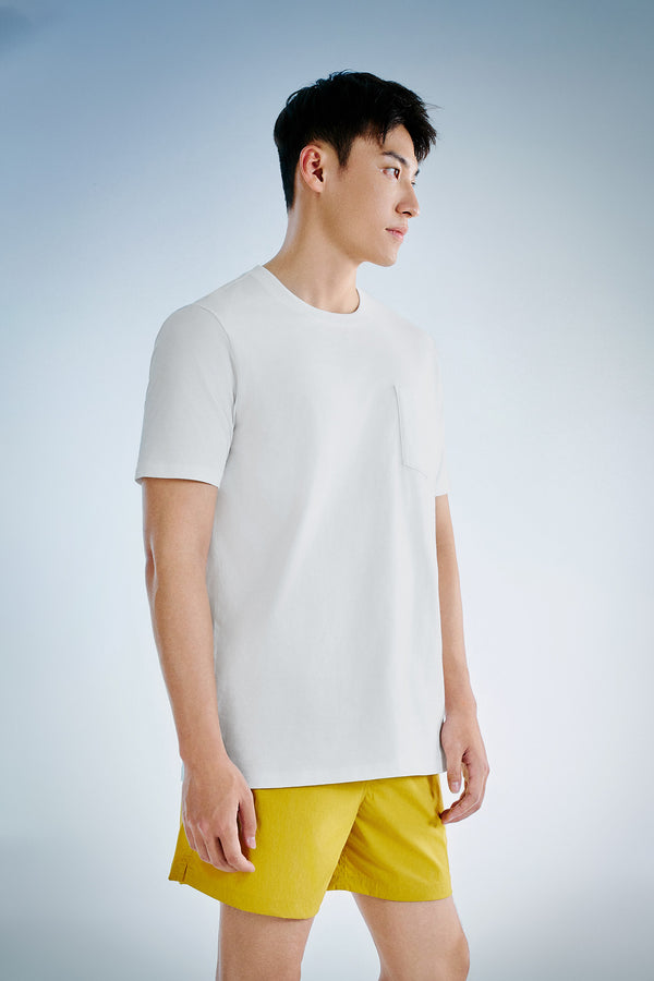 Knitted Fabric Crew Neck T-Shirts