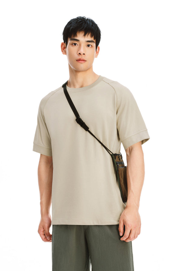 Knitted Fabric Crew Neck T-Shirts