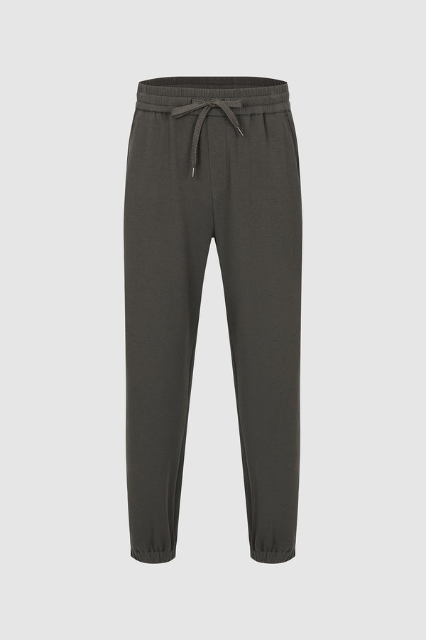 Knitted Fabric Cropped Jogger Pants