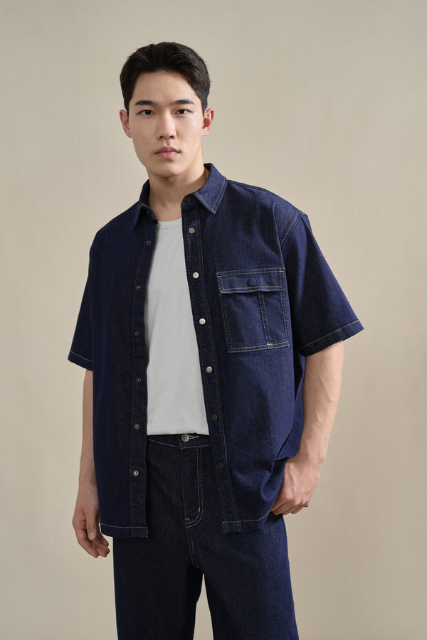Button Up Shirt Collar Denim Shirts