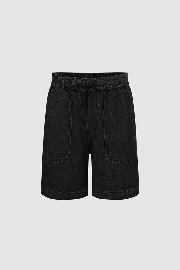 Mid-Length Denim Shorts