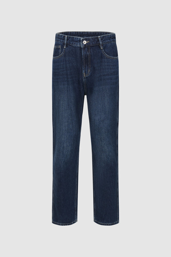 Thick Straight Denim Jeans