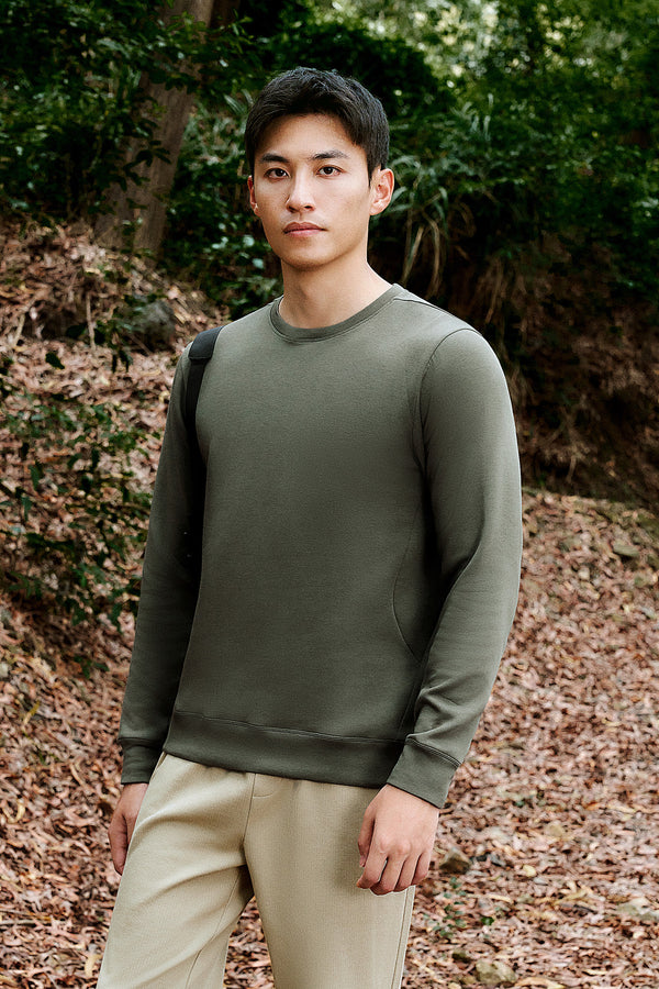 Drop Shoulder Sleeve Crew Neck Sweatshirts
