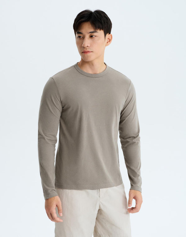 Contrast Neck Long Sleeve T-Shirts