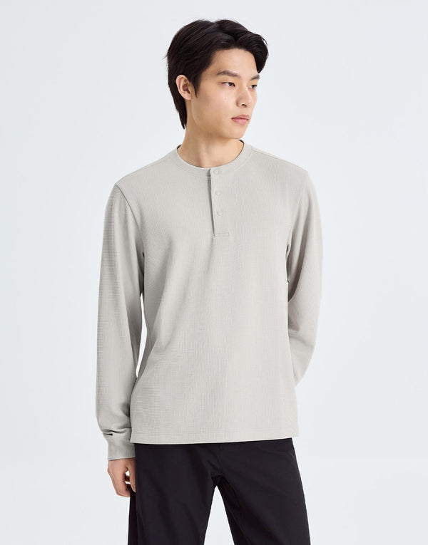 Henley Neck Long Sleeve T-Shirts
