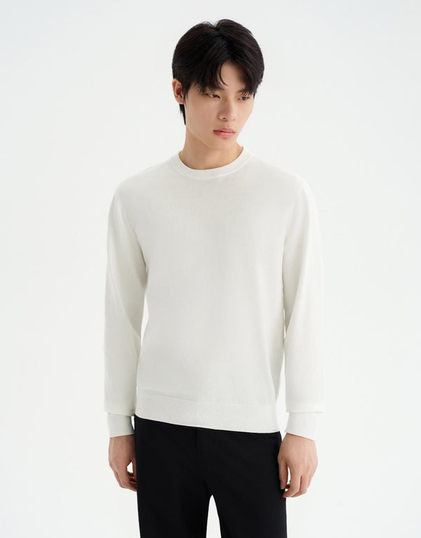 Crew Neck Long Sleeve Knitted T-Shirts