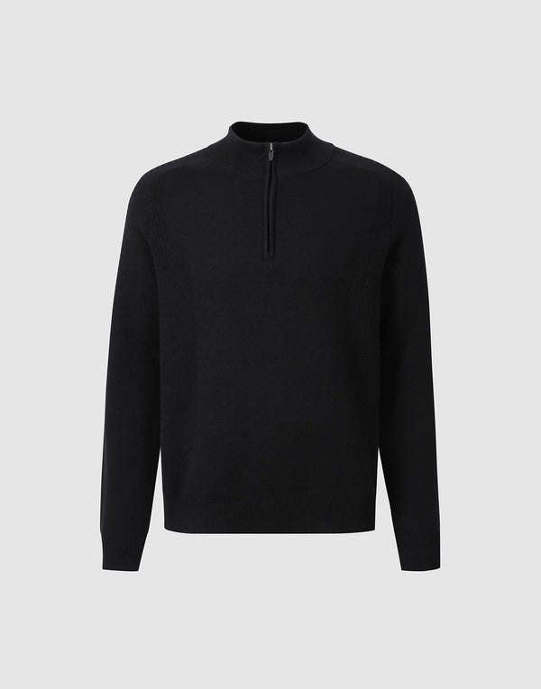 Half Zip Long Sleeve Knitted T-Shirts