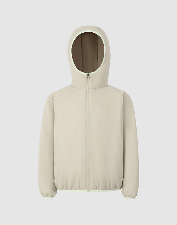 Contrast Trim Hooded Padded Coats