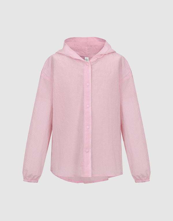 Button Up Oversize Hooded Shirts